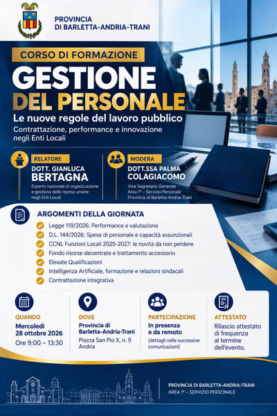Corso sulla gestione del personale con Gianluca Bertagna